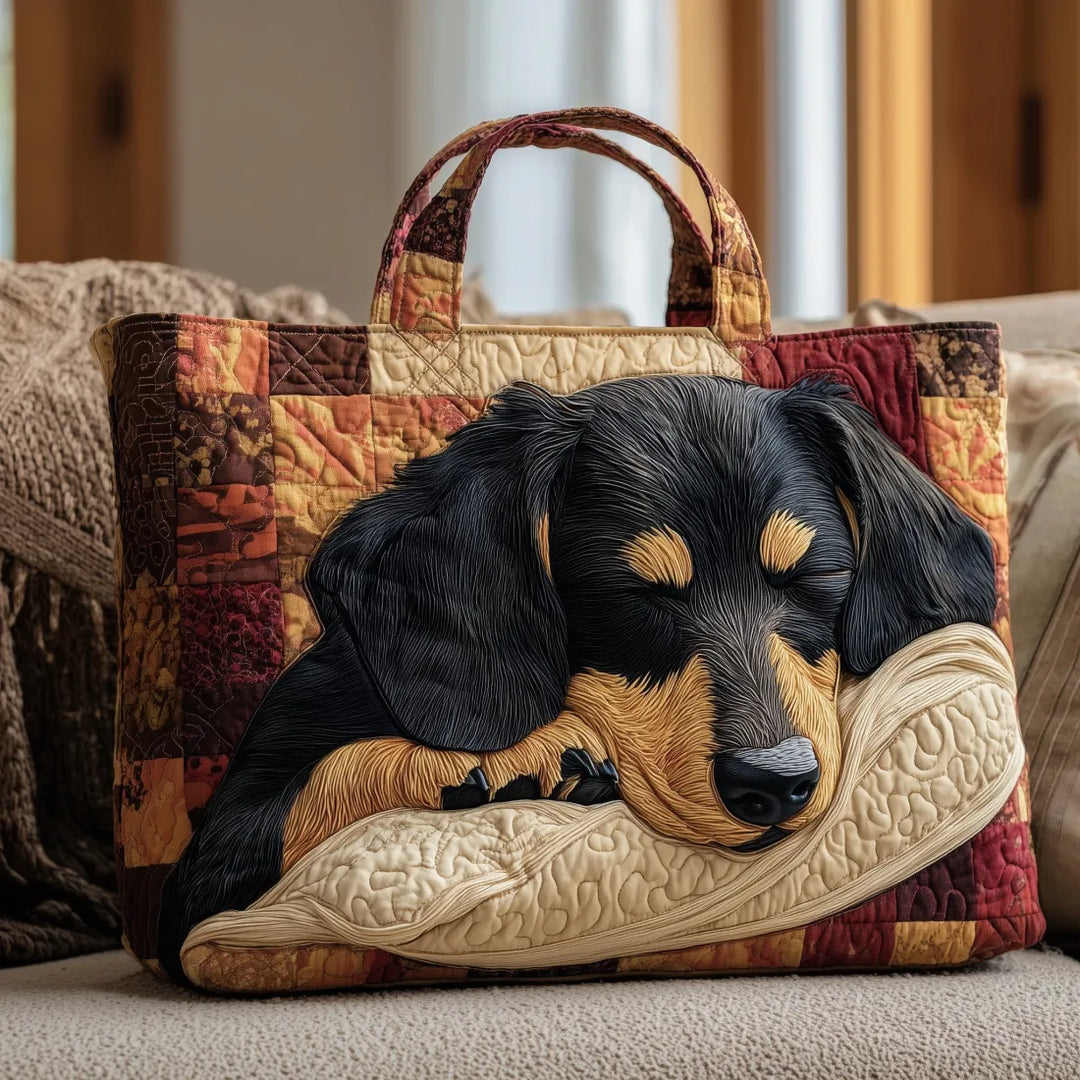 Vadderad handväska med Dachshund
