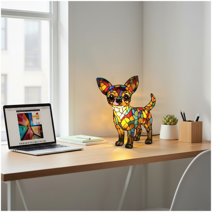 Vita med en Chihuahua