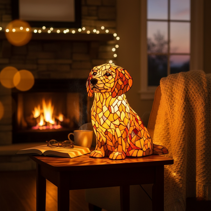 Staty av Lily den Spirituella Golden Retriever