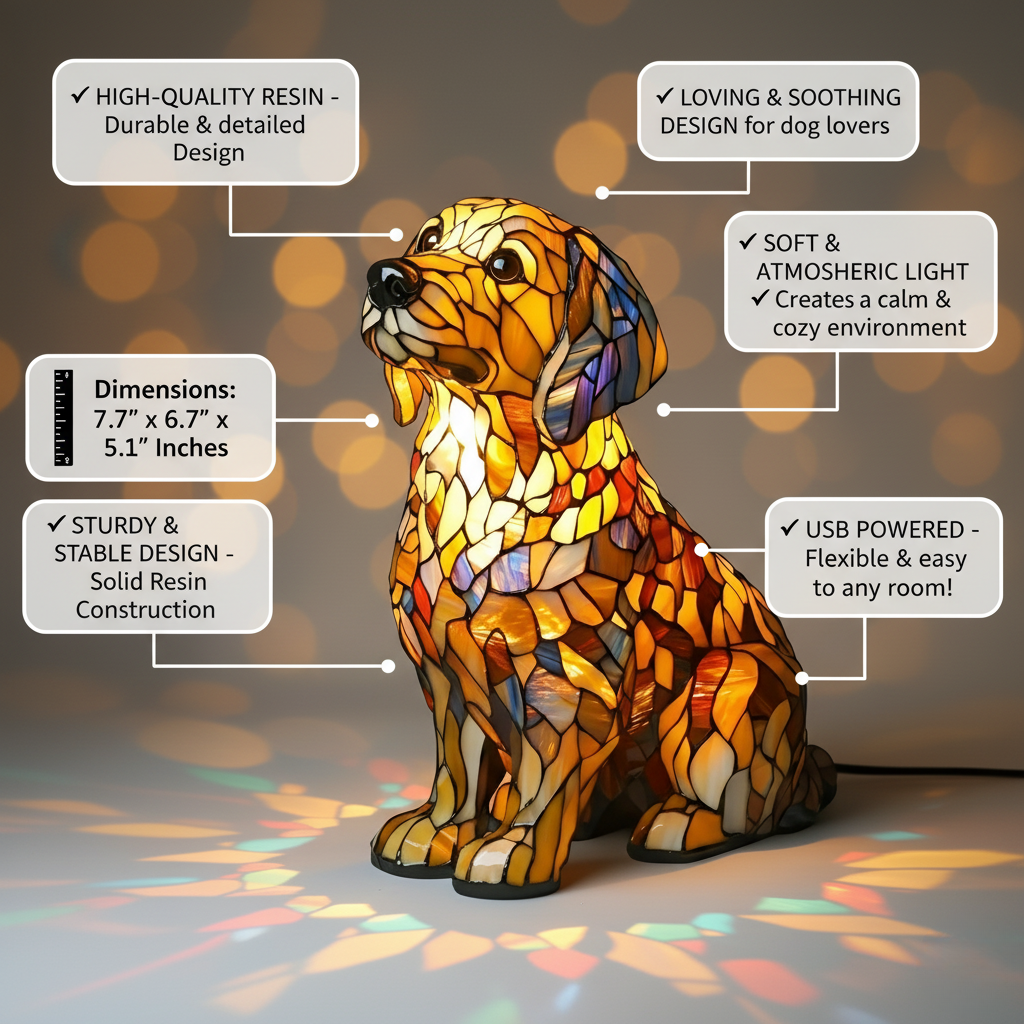 Staty av Lily den Spirituella Golden Retriever