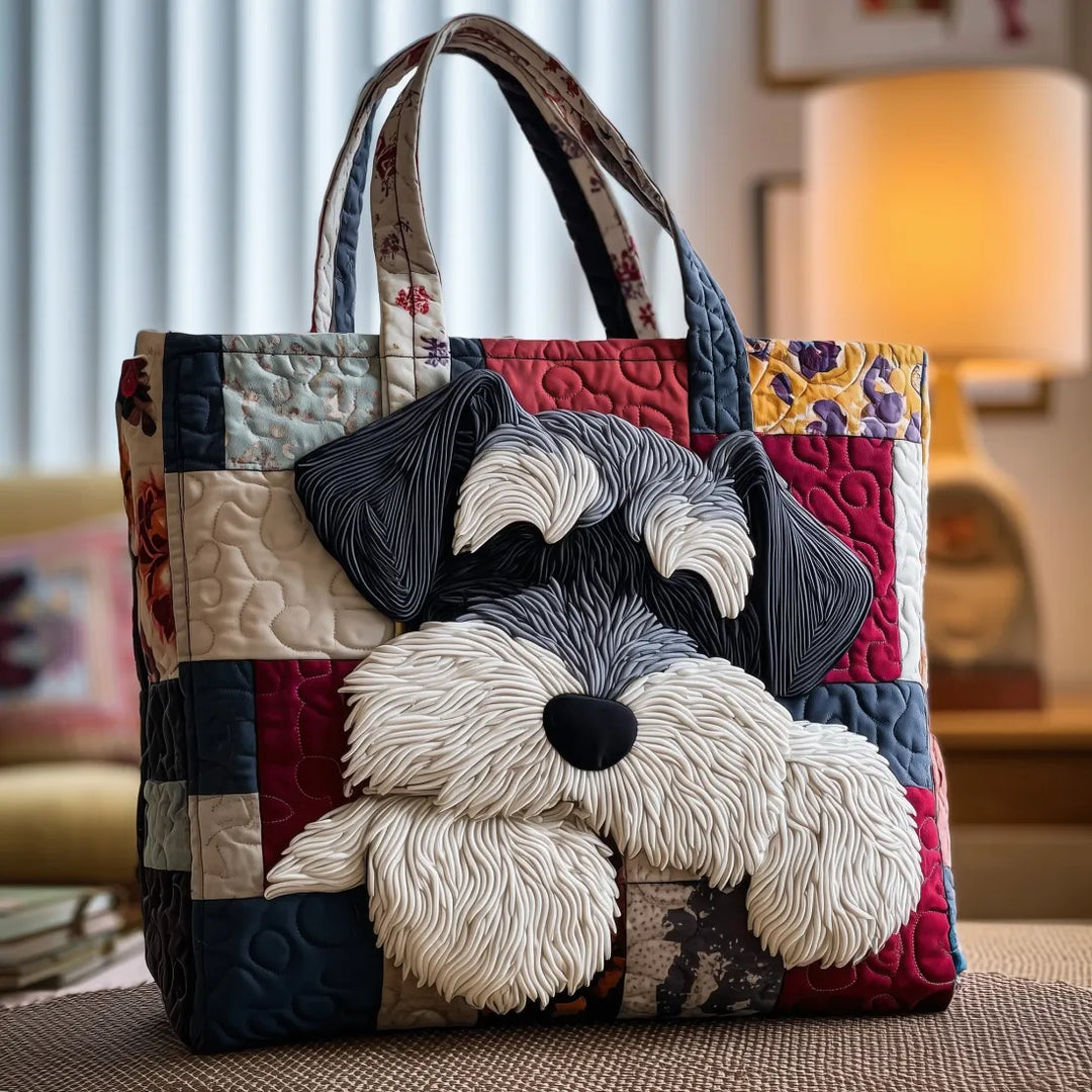 Quiltad handväska med Schnauzer