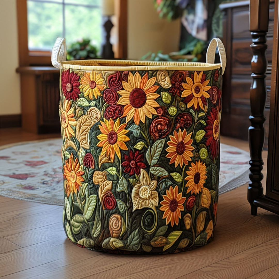 Quiltad tvättkorg med blommönster NCU0PTT756