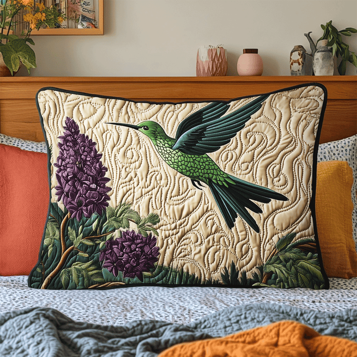 Quiltad kuddfodral med kolibri i antik stil NCU0DV6288