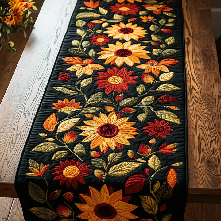 Bordsskydd med quiltning - Höstsolros