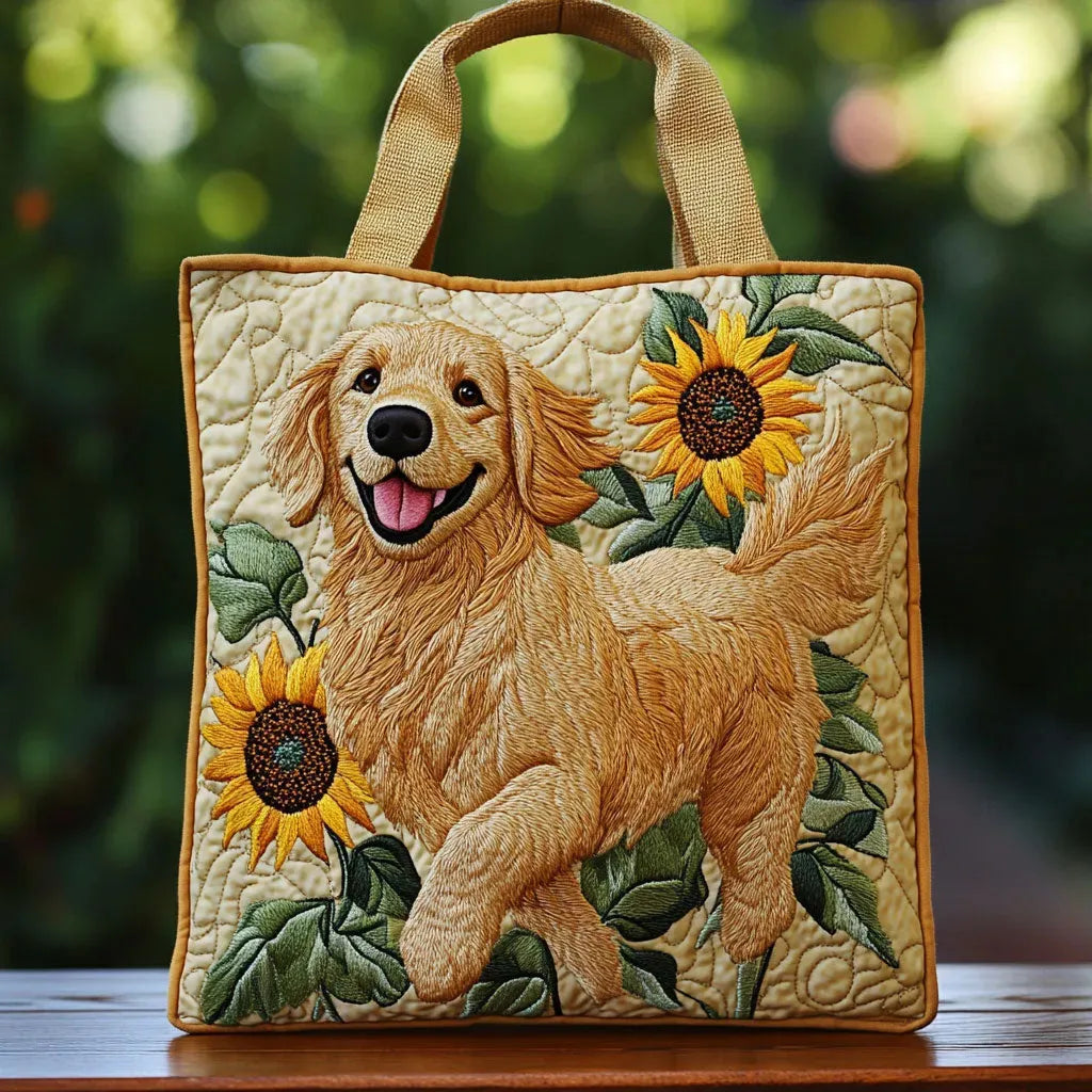 Vadderad handväska med Golden Retriever