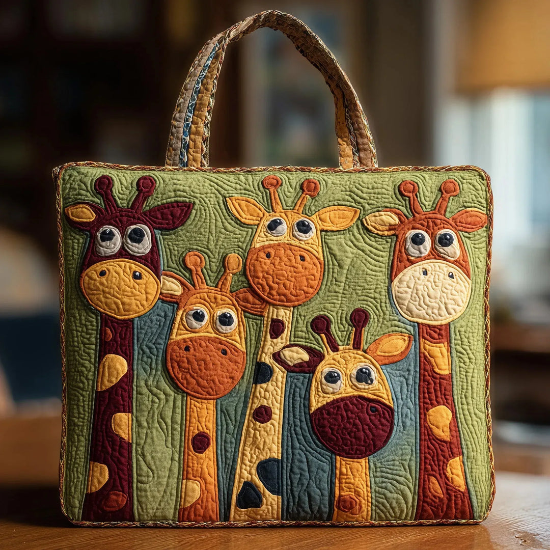 Handsydd quiltad väska med giraff