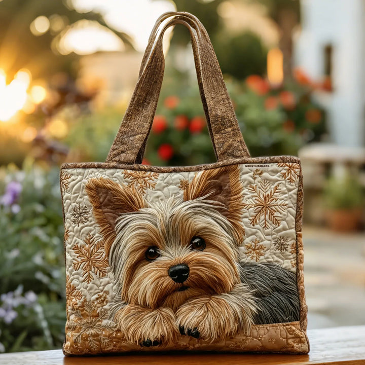 Vadderad hantverksväska med Yorkshireterrier
