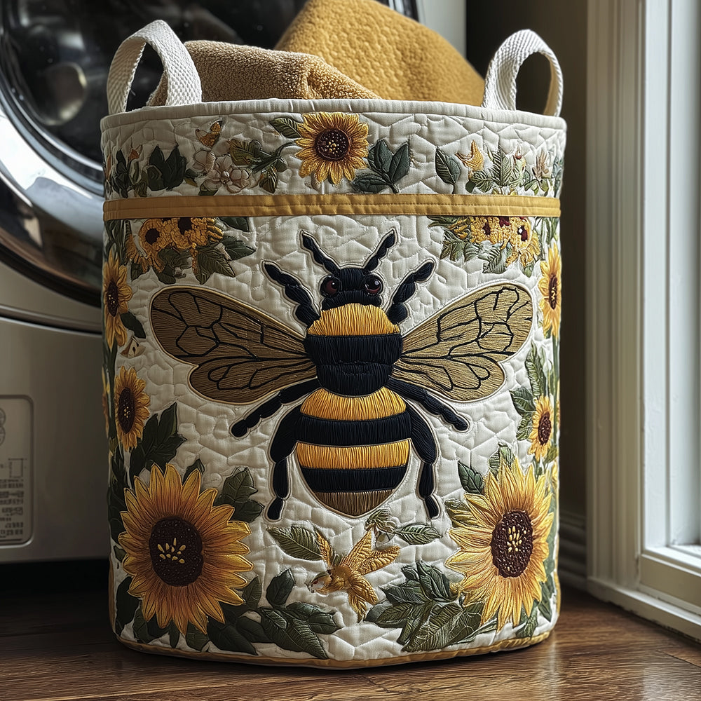 Korg för tvätt med quiltade bin och blommor NCU0TH2998