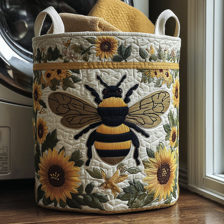 Korg för tvätt med quiltade bin och blommor NCU0TH2998