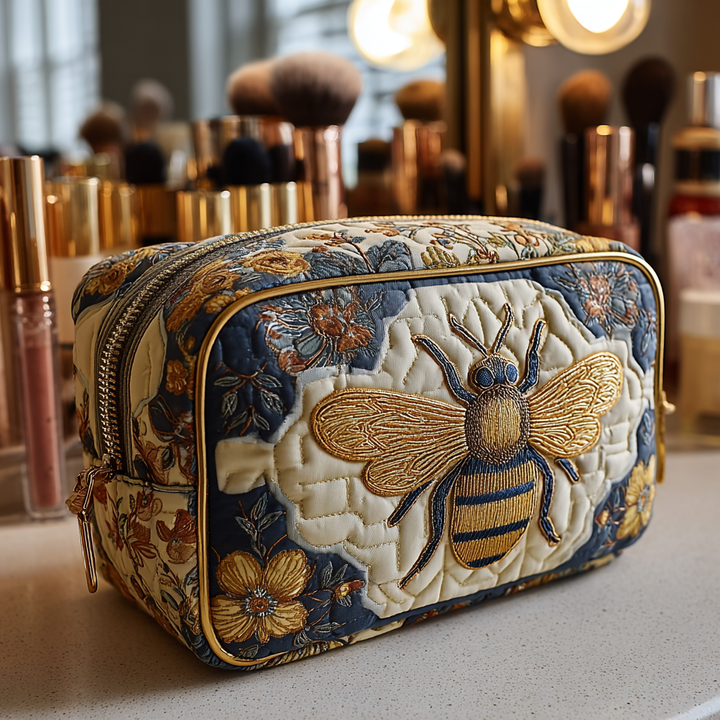 Beauty case quiltad med dekorativt bi NCU0DK10419