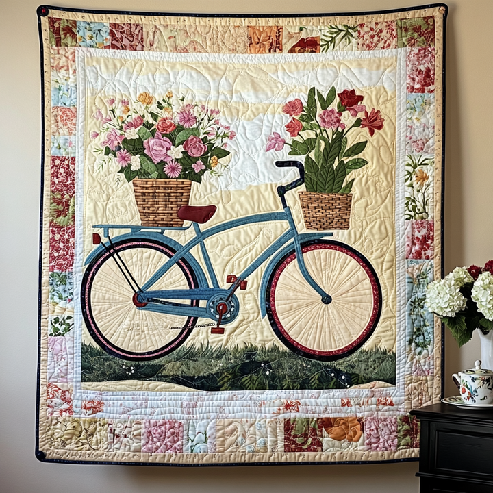 Bicicletta Bloom Journey Art Quilt Väggbonad NCU0TL1021