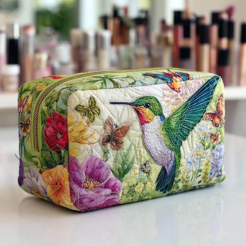 Skönhetsväska quiltad med rörliga blommor NCU0NT10158