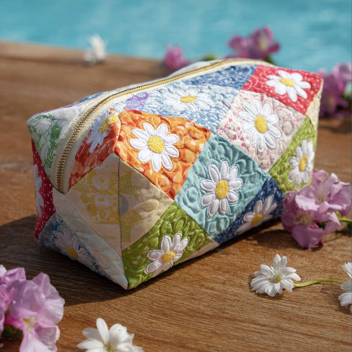 Skönhetsväska quiltad med blommönster NCU0PT9254