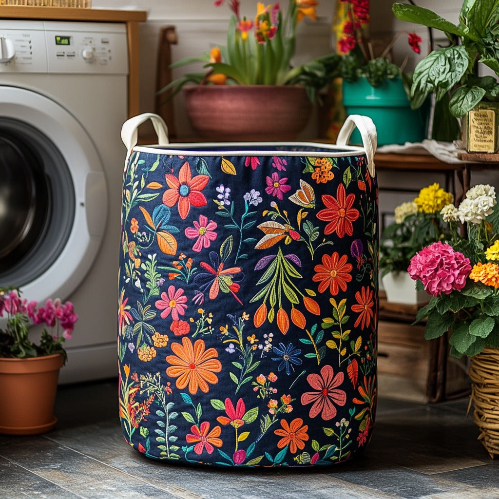Boho-stil quiltad tvättkorg NCU0DV616