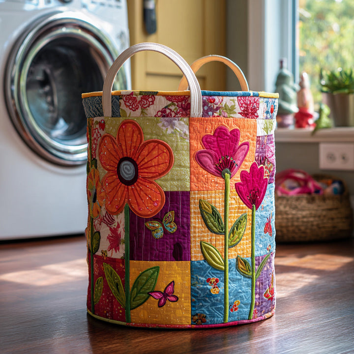 Boho-stil quiltad tvättkorg NCU0DV613