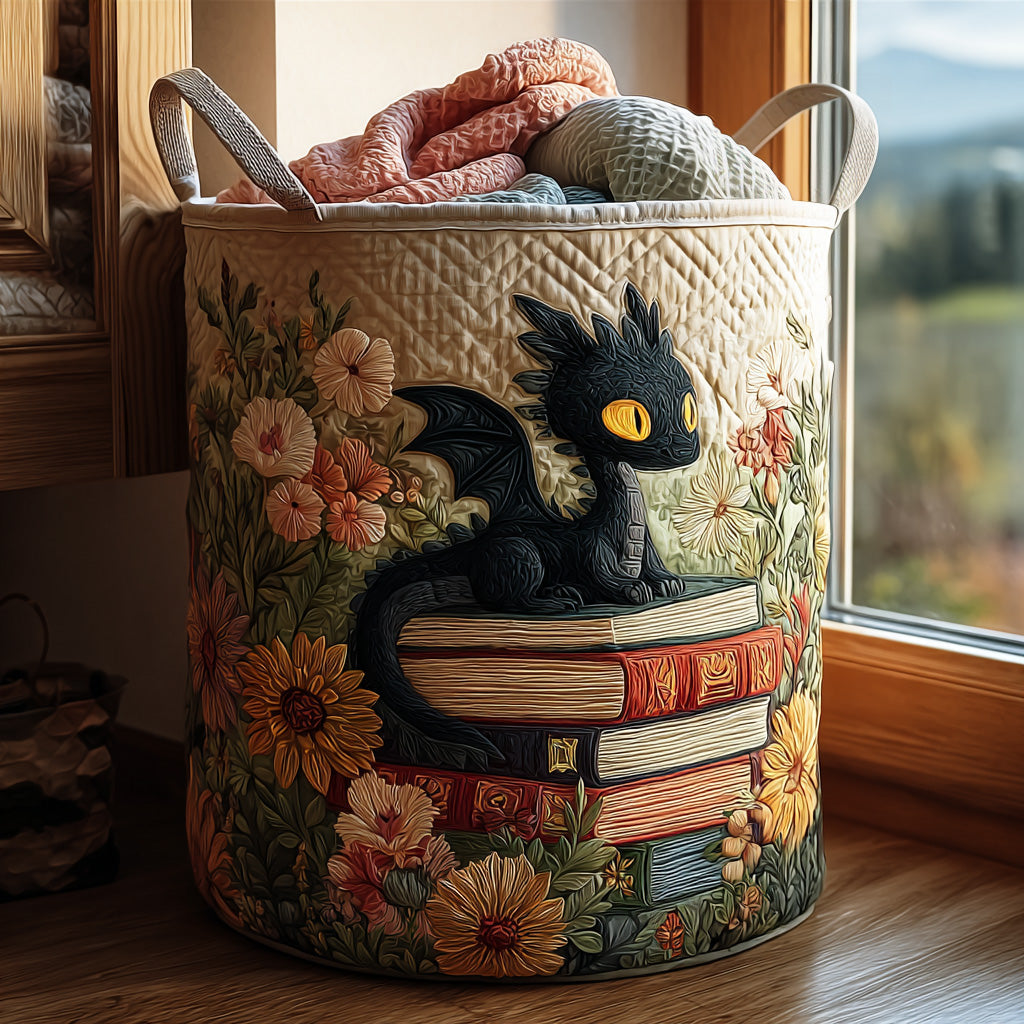 Quiltad tvättkorg med litterärt mönster NCU0PVL626