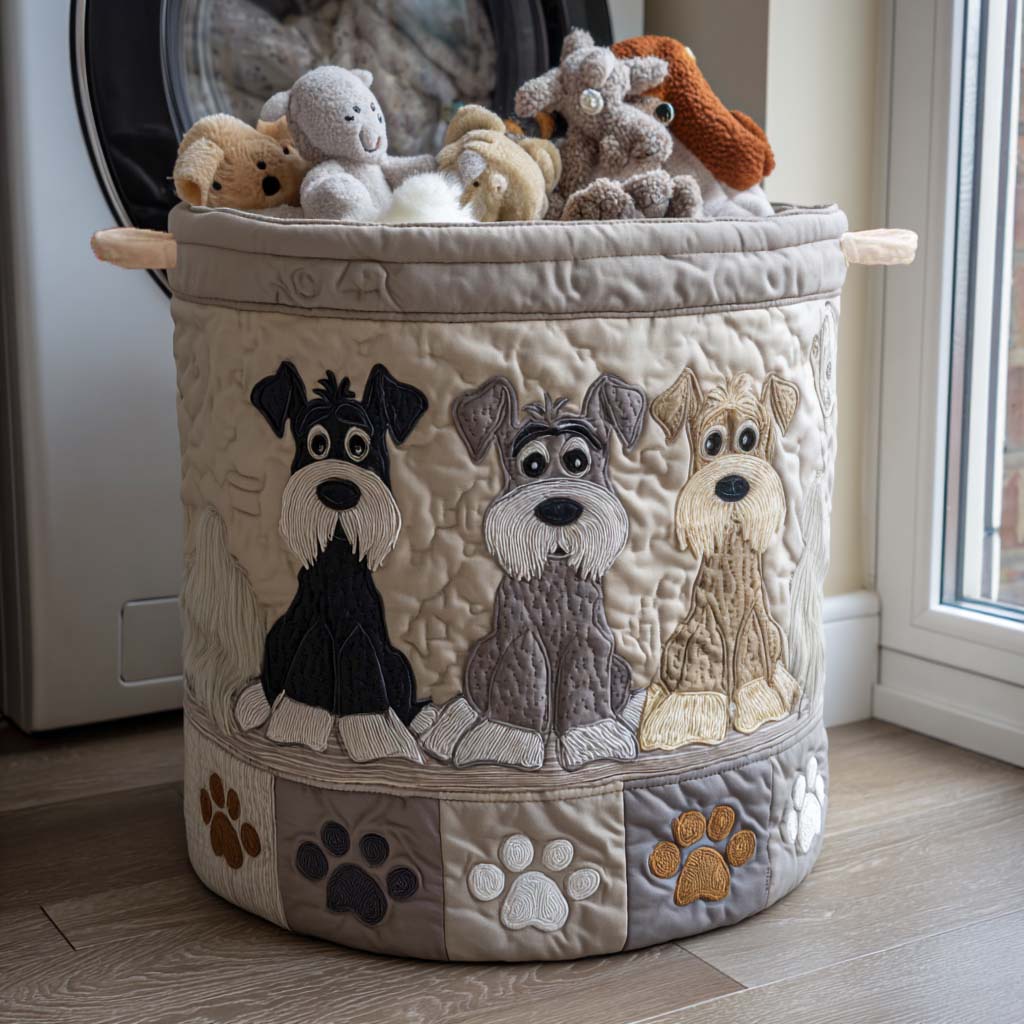 Quiltad tvättkorg med Schnauzer NCU0NNT1686