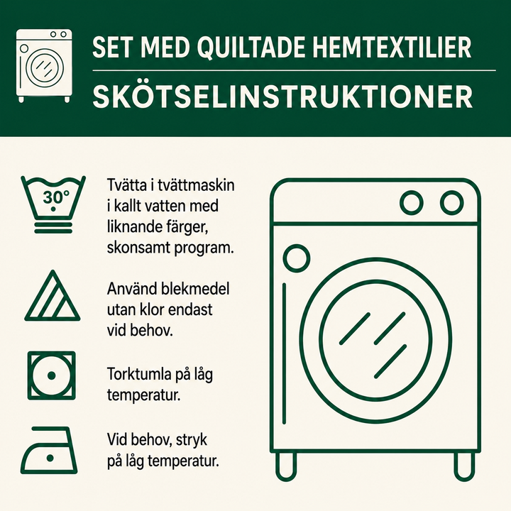 Quiltat överkastset i 3 delar med sommarstuga
