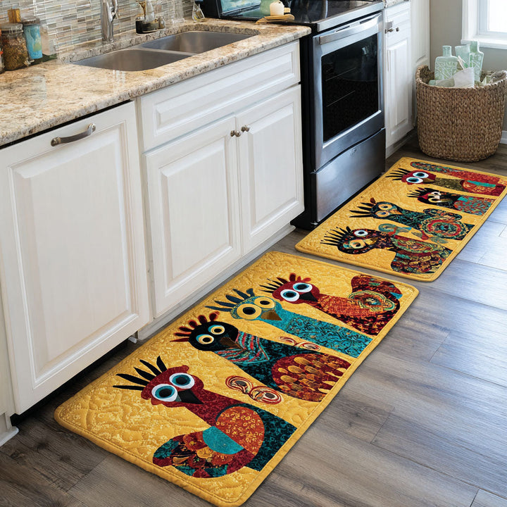 Rutschfri köksmatta med hönor i lantlig stil NCU0DK11800