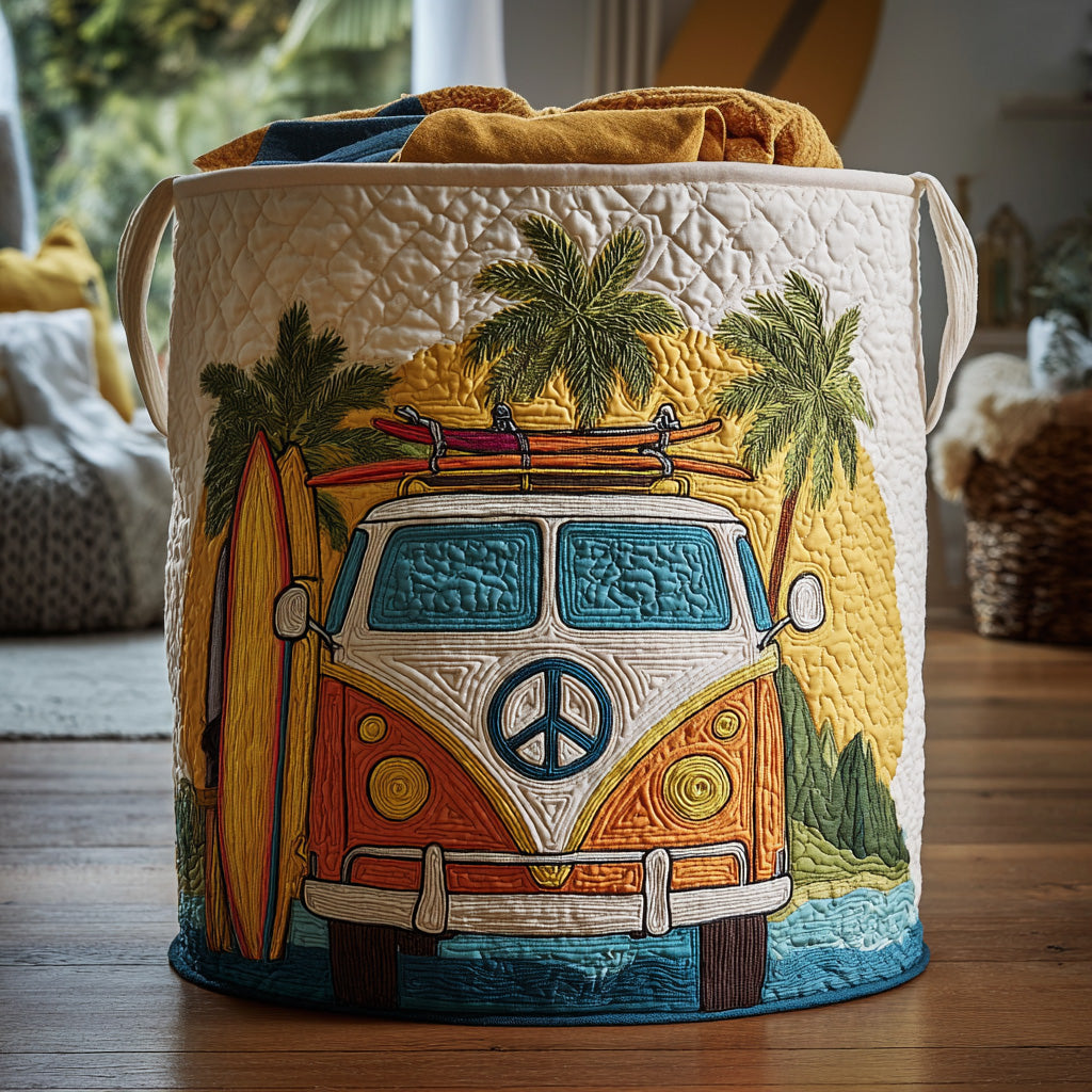 Färgglad hippie-stil quiltad tvättkorg NCU0QN026