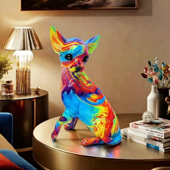 Bordslampa Chihuahua i Färgad Resin