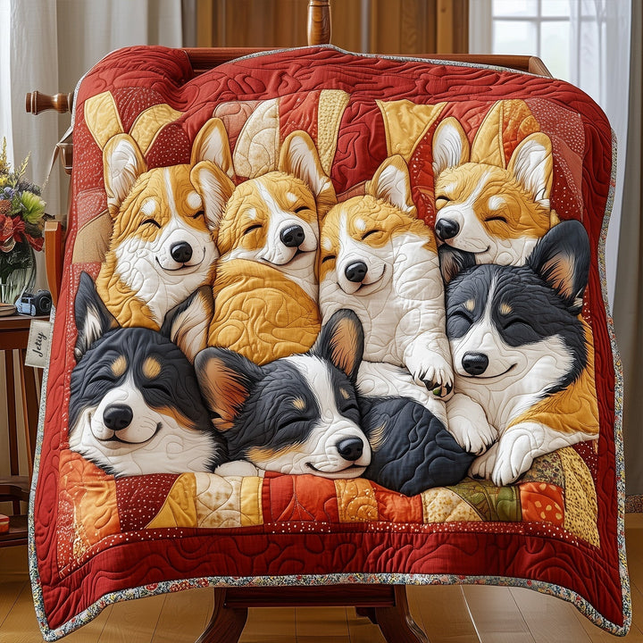 Corgi Cuddle Squad Quiltad Filt NCU0PT1468