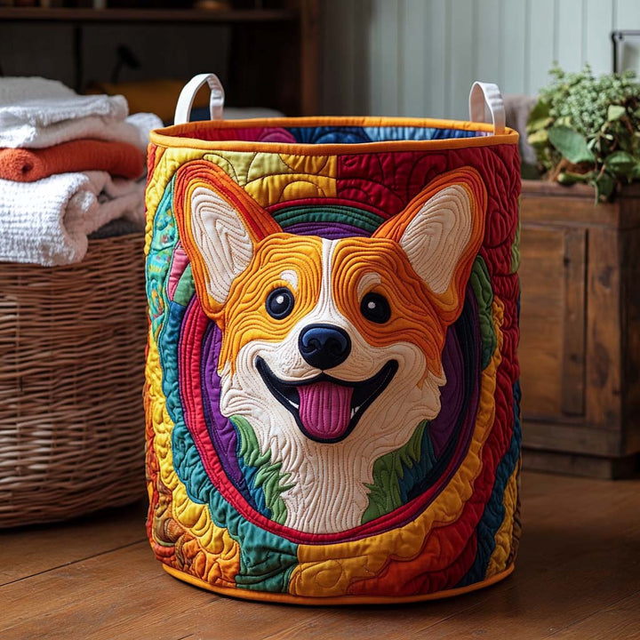 Quiltad tvättkorg med Corgi NCU0NXD170