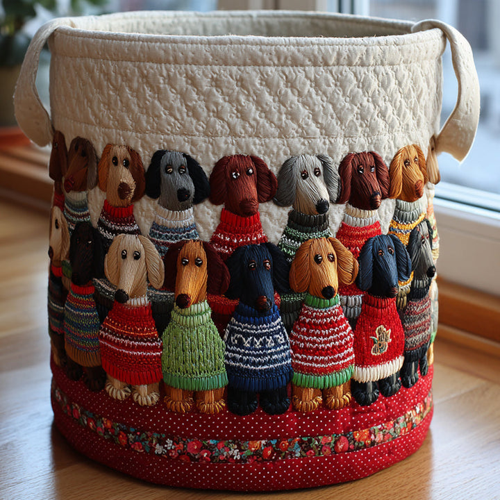Färgad tvättkorg med Dachshund NCU0DV1632