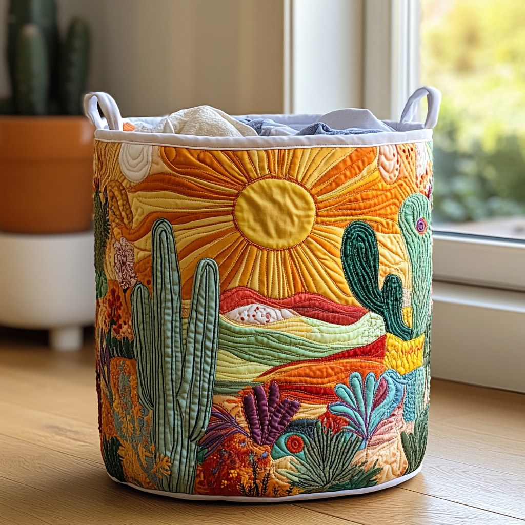Quiltad tvättkorg med blommönster NCU0QN003