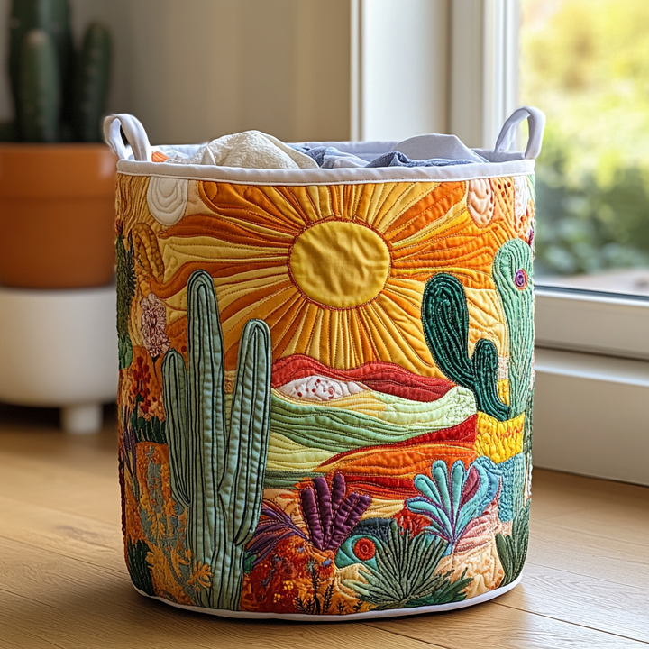 Quiltad tvättkorg med blommönster NCU0QN003
