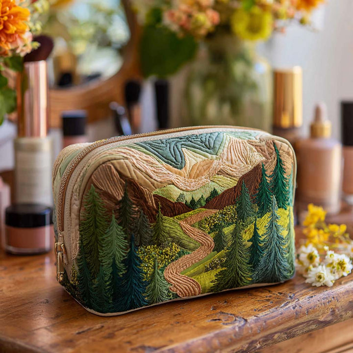 Beauty case quiltad med smaragdgrön topp NCU0PT9469