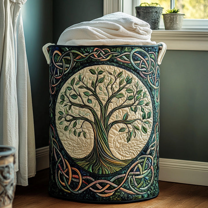 Korg för tvätt med quiltat naturmotiv NCU0QN023