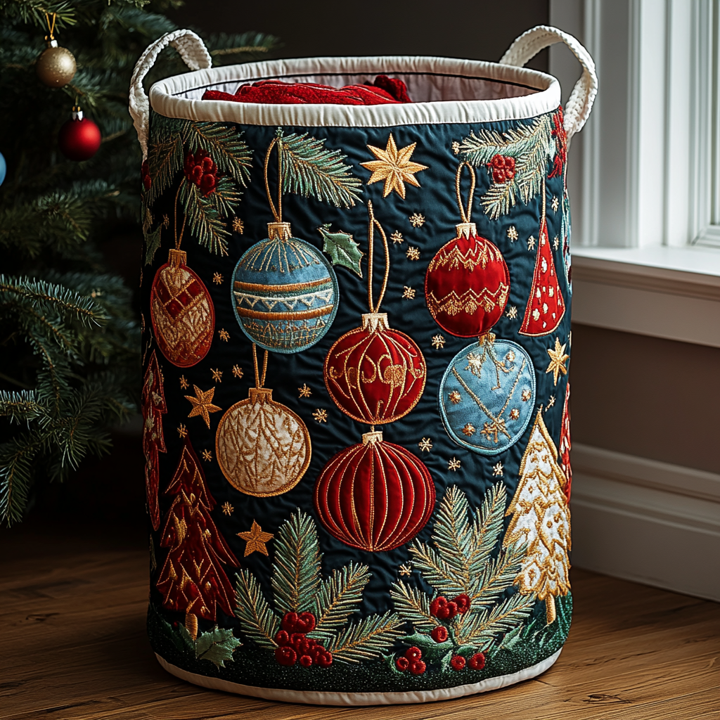 Quiltad tvättkorg med julmotiv NCU0DDK1085