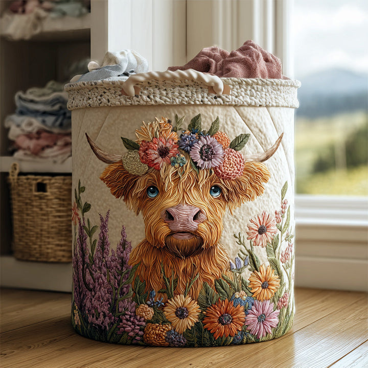 Quiltad tvättkorg med Highland-ko NCU0QN015