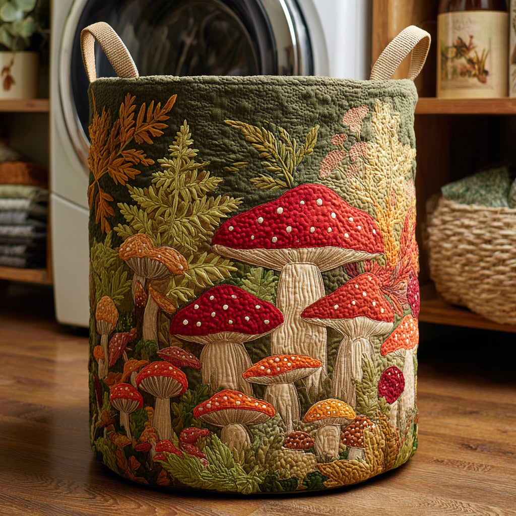 Quiltad tvättkorg med naturlandskap NCU0HNH591