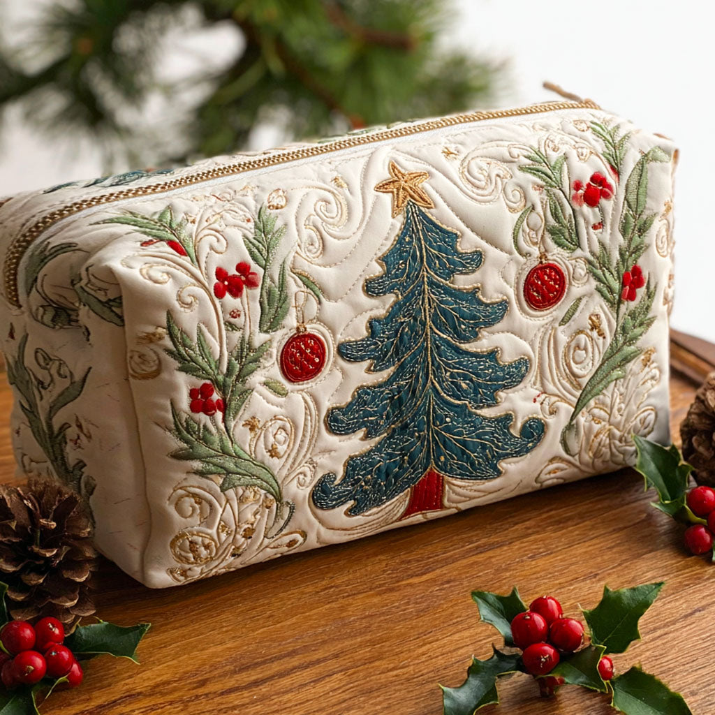 Beauty case quiltad med julskog NCU0PT9189
