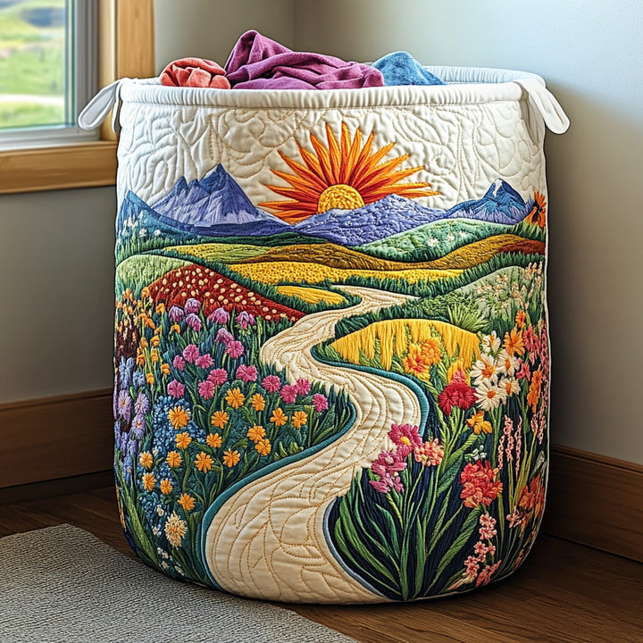 Quiltad tvättkorg med blommönster NCU0QN025