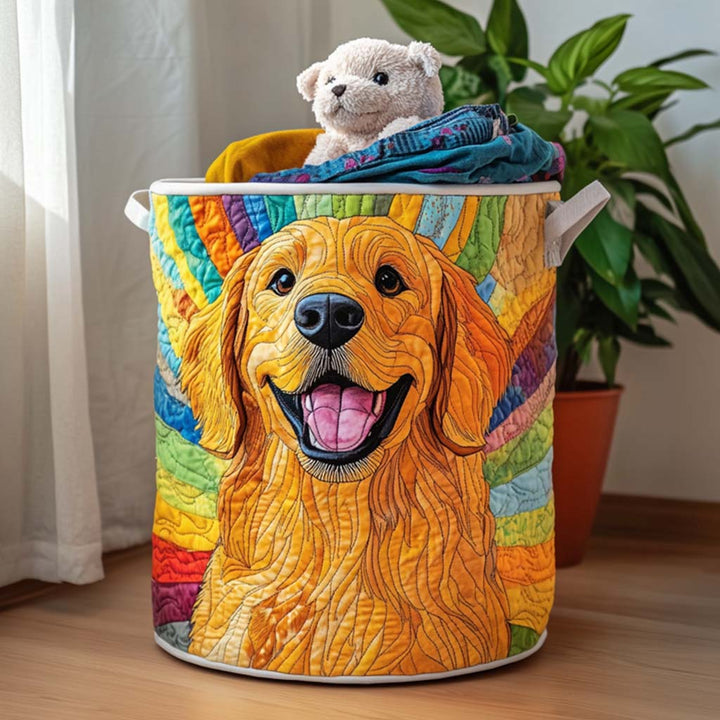 Quiltad tvättkorg med Golden Retriever NCU0QN013