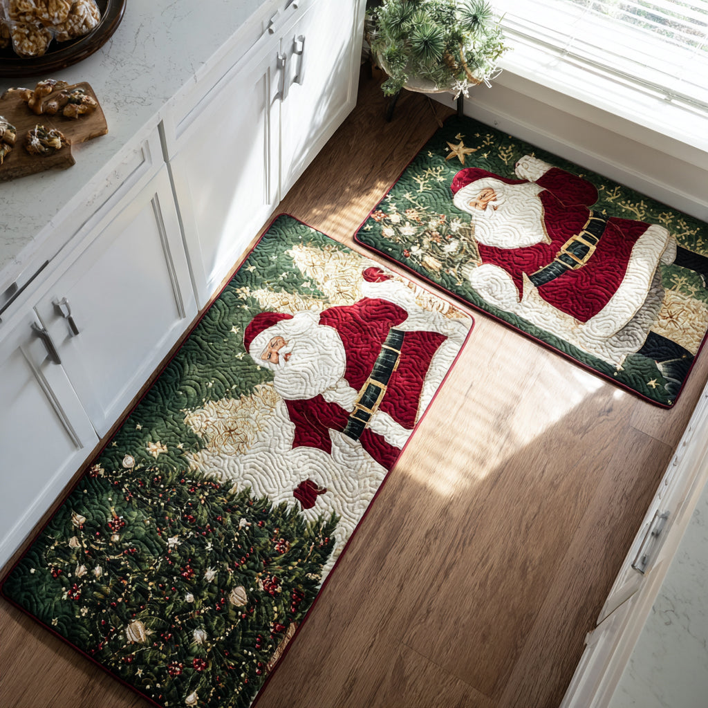Antiskid julmatta med gyllene Tomte NCU0DV8494