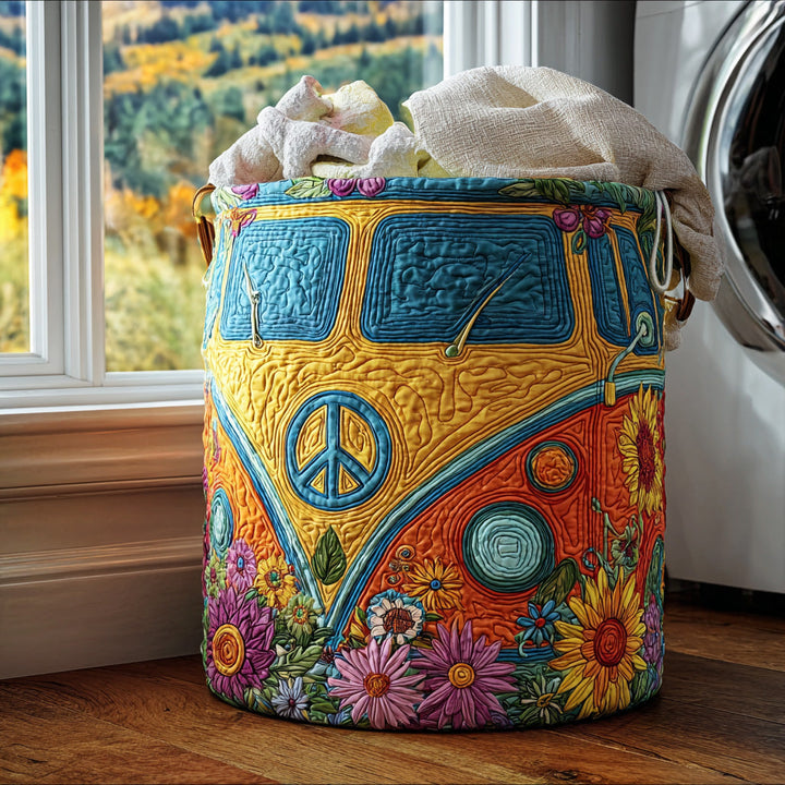 Färgglad hippie-stil quiltad tvättkorg NCU0QN026
