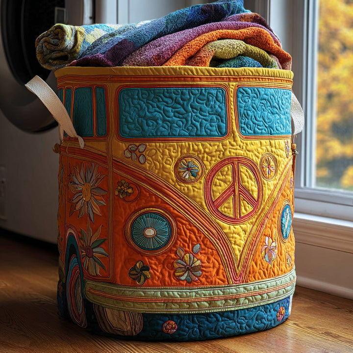 Färgglad hippie-stil quiltad tvättkorg NCU0QN026