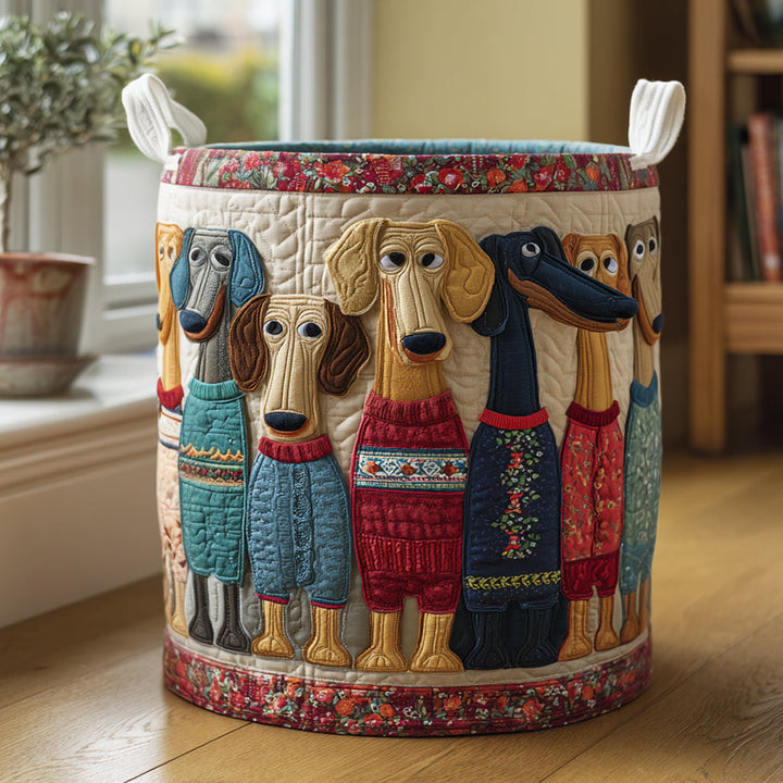 Quiltad tvättkorg med Dachshund NCU0DV1639