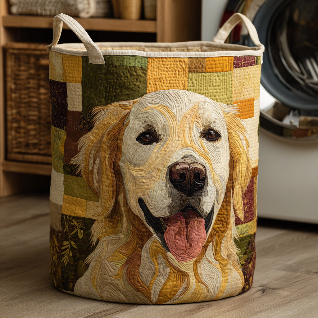 Quiltad tvättkorg med Golden Retriever NCU0HNH014