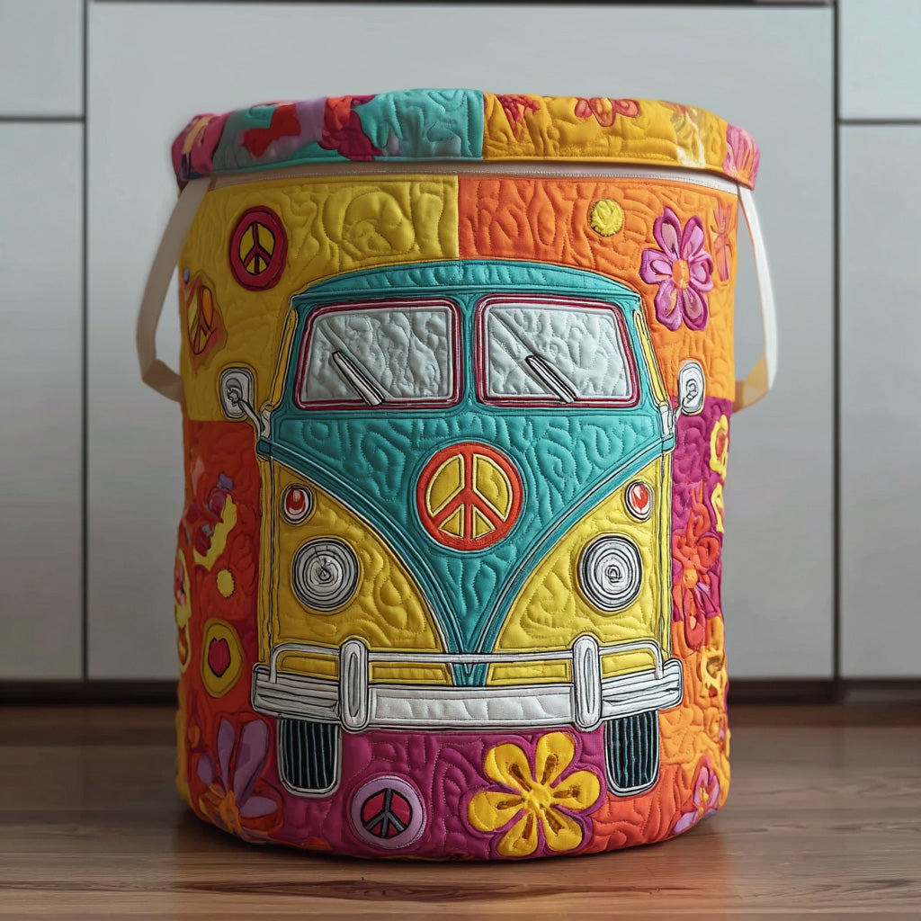 Färgglad hippie-stil quiltad tvättkorg NCU0QN026