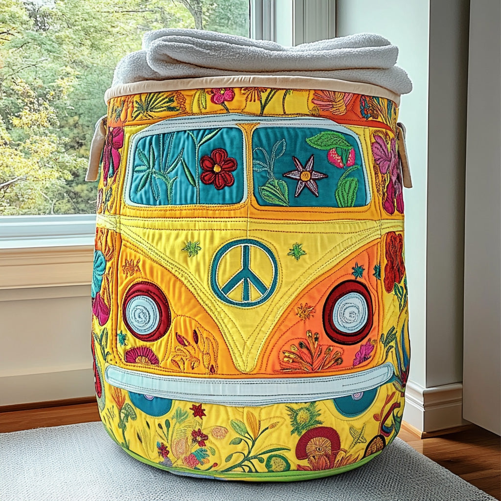 Färgglad hippie-stil quiltad tvättkorg NCU0QN026