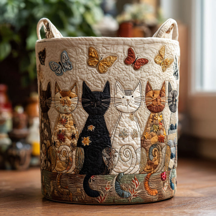 Quiltad tvättkorg med katter NCU0PTT1895