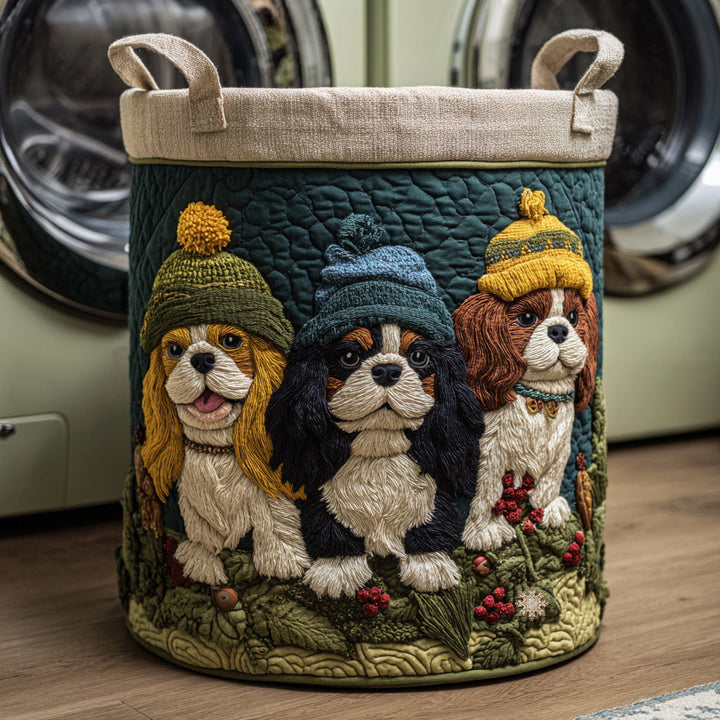 Quiltad tvättkorg med Cavalier King Charles NCU0HNH459
