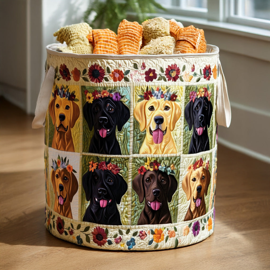 Quiltad tvättkorg med Labrador NCU0PTT1254