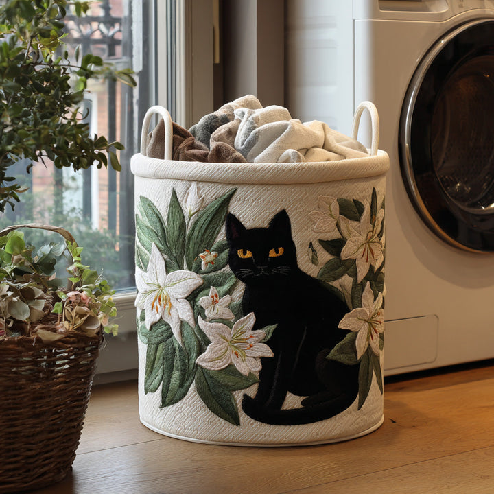 Kattformad quiltad tvättkorg NCU0QN014