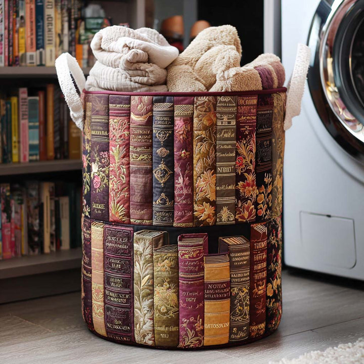 Quiltad tvättkorg med litterär design NCU0NNT1125